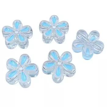 Изготовление ожерелий Сделай сам Материалы ручной работы Прозрачные Модные Леденцы/Маргаритки 5 шт. Свободные бусины для браслета Акриловые бусины Daisy синий