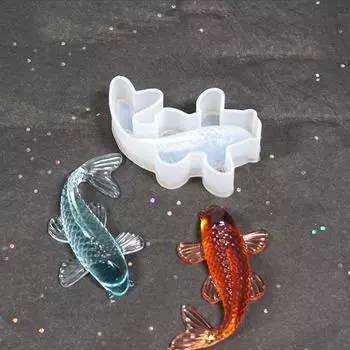 Изготовление подвески Золотая рыбка DIY Декоративная эпоксидная смола Форма DIY Crafts Mold Silicone 3.8*6.2*2 cm