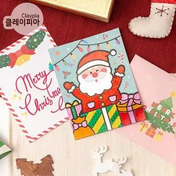 Изготовление рождественских открыток из художественной коробки/фольги Claypia для учеников начальной школы
