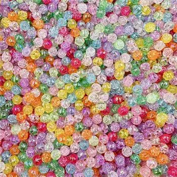 Изготовление сережек своими руками для ожерелья 8 мм 100 шт. Маленькие бусины в форме розы Браслет Двусторонний материал для бисера Акриловые бусины небесно-голубой