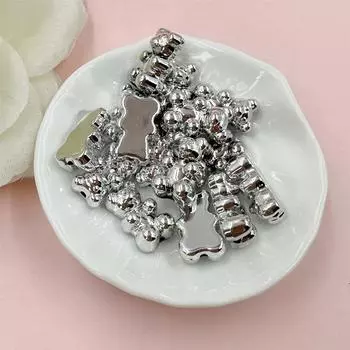 Изготовление украшений в стиле панк 11 мм*18 мм*7 мм бусины-медведи своими руками акриловая подвеска 15 шт./пакет рождественское украшение ожерелье серьги имитация металла зелёный