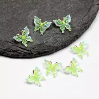 Изготовление украшений в виде бабочек без отверстий 11 мм 3D смола фантомный цвет узорчатые безделушки бусины DIY накладки на ногти аксессуары материалы ручная работа 50 шт крылья