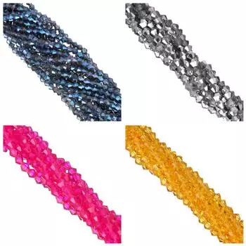 Изготовление ювелирных изделий 110 шт. бусины из хрустального стекла ручной работы, свободные бусины AB, сторона 4 мм, сделай сам для биконусного браслета, ожерелья, аксессуаров