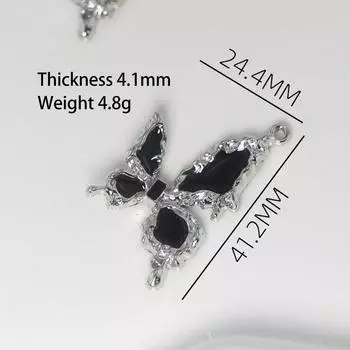 Изготовление ювелирных изделий 2 шт. бабочка серебряный сплав капающие масляные подвески подвески DIY ожерелья и серьги сильный металлический блеск