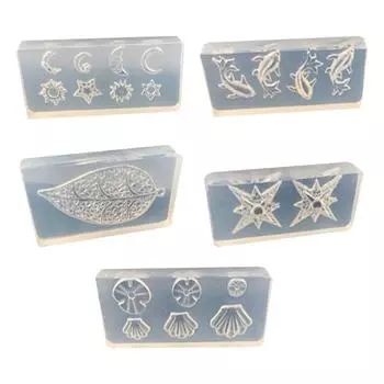 Изготовление ювелирных изделий 5 шт./компл., кристаллическая форма для эпоксидной смолы, листья, цветок, морская звезда, ракушка, украшения для резьбы по ногтям, силиконовая форма, трафарет для рукоделия «сделай сам»