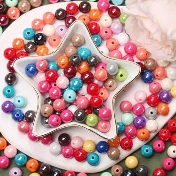 Изготовление ювелирных изделий Акриловые свободные бусины 20 шт 10 мм кулон ожерелье браслет оптовая продажа DIY для глянцевых