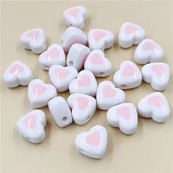 Изготовление ювелирных изделий браслет 10 шт. мода любовь свободные бусины DIY материал ручной работы однотонный цвет акрил для ожерелья краска для выпечки розовый