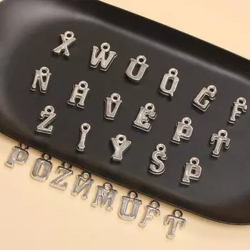 Изготовление ювелирных изделий брелок ожерелье AZ алфавит ручная работа аксессуары ручной работы 50 шт. акриловые подвески с буквами DIY мода 14-16 мм * 8-9 мм бусины розового золота