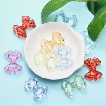 Изготовление ювелирных изделий Бусины с отверстиями Браслеты Бантики Акрил 22,2*28,6 мм Ожерелье DIY бусины 10pcs разноцветный