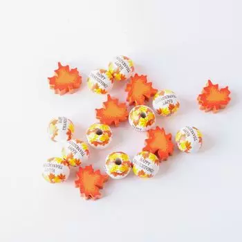 Изготовление ювелирных изделий Бусины Свободные бусины Деревянные бусины DIY Аксессуары Деревянное украшение для дома День Благодарения Кленовые листья