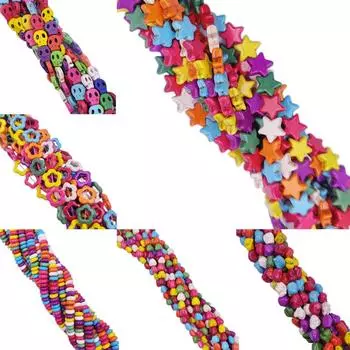 Изготовление ювелирных изделий для ожерелья своими руками, цветочные звездочки, разделители, свободные бусины, несколько стилей, цветные бирюзовые аксессуары, нежные ювелирные изделия своими руками Turtle 14*18mm