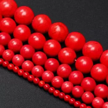 Изготовление ювелирных изделий из натурального камня 4-14 мм DIY бисерный материал 15-40 шт. бусины красные бирюзовые россыпью бусины для ожерелья браслета мода уникальная 4mm 40pcs