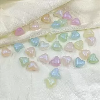 Изготовление ювелирных изделий Macarons 10 шт. Мода для ожерелья DIY Ремесленные материалы Браслет Акриловое сердце любви/фонарь Свободные бусины Аксессуары Heart розовый