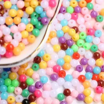 Изготовление ювелирных изделий, однотонные, сделай сам, аксессуары ручной работы, 1500 шт., 4 мм, круглые свободные бусины, креативные