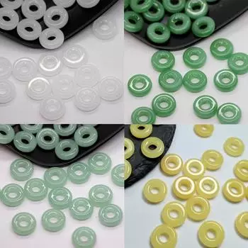 Изготовление ювелирных изделий ручной работы, браслет, серьги, кулон «сделай сам», бусины с большим отверстием, пряжка около 12 мм, материалы ручной работы, стекло, имитация нефрита, цветное, 50 шт. белый