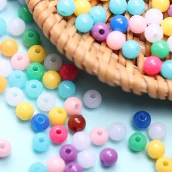 Изготовление ювелирных изделий ручной работы сплошной цвет 600 шт. 4 мм DIY для аксессуаров круглые свободные бусины модные дома