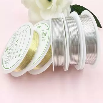 Изготовление ювелирных изделий ручной работы, высококачественная нить, проволока, позолоченная, серебряная веревка, DIY шнур для бисера, аксессуары из металла 0,2-1 мм 0.7mm серебряный