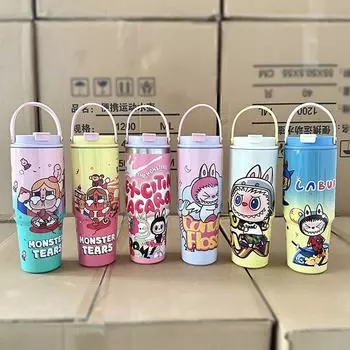 Изготовленная из нержавеющей стали термос для воды, термос для кофе, автомобильная кружка, холодные кружки, термос с ручкой и соломинкой для спорта, подарок