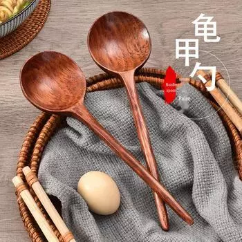 «Изготовленная на заказ деревянная ложка для риса и лапши рамэн, ложка в форме раковины улитки для аджисен и популярных в Интернете блюд» Dark color