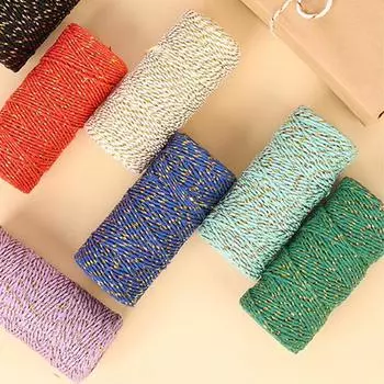 Изготовленная вручную 1,5-миллиметровая цветная хлопковая веревка для упаковки рождественских подарков BJ5*5*10