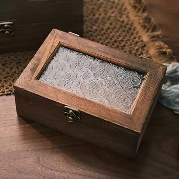 Изготовленная вручную деревянная ретро-шкатулка для хранения вещей для дома, пылезащитная откидная шкатулка для украшений из тунгового дерева, настольная шкатулка для хранения 18*12*7cm