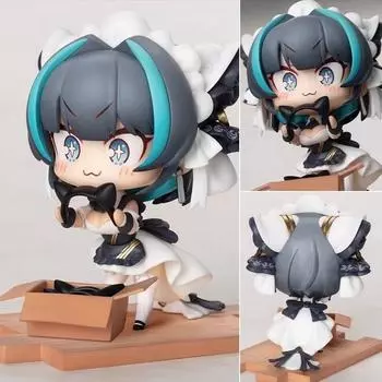 Изготовленная вручную фигурка Чешира из Azur Lane с кошачьими ушками в стиле аниме и в наряде горничной, игровая атрибутика для украшения рабочего стола