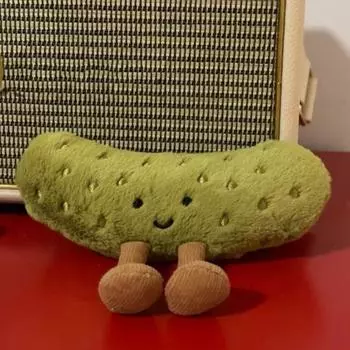 Изготовленная вручную плюшевая кукла-огурец, игрушка для эмоциональной поддержки, плюшевые компаньоны в виде огурцов, рождественский подарок на день рождения для детей и друзей зелёный