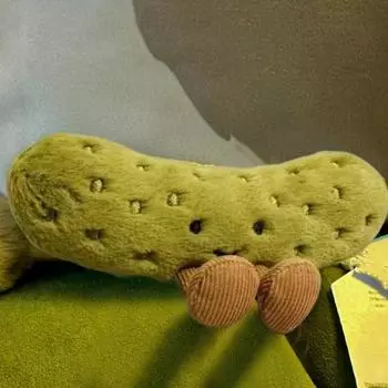 Изготовленная вручную плюшевая кукла-огурец, игрушка для эмоциональной поддержки, плюшевые компаньоны в виде огурцов, рождественский подарок на день рождения для детей и друзей зелёный