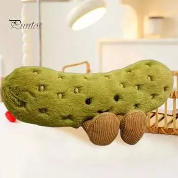 Изготовленная вручную плюшевая кукла-огурец, игрушка для эмоциональной поддержки, плюшевые компаньоны в виде огурцов, рождественский подарок на день рождения для детей и друзей зелёный