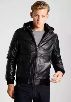 Изготовленная вручную подлинная черная байкерская куртка, элегантная новая мужская куртка из натуральной овчины XS чёрный