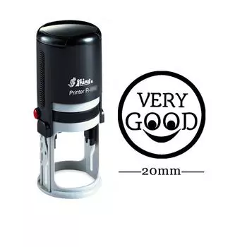 Изготовленные на заказ блестящие персонализированные штампы учителей ОЧЕНЬ ХОРОШИЕ круглые самокрасящиеся резиновые 20 мм мини Impression Area: 20 mm красный