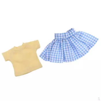 Изготовленные вручную двухкомпонентные наряды: юбка и топ для куклы Блайз 1/6 white and red