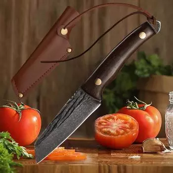 Изготовленные вручную из кованой нержавеющей стали кухонные ножи для обвалки мяса, рыболовный нож, мясницкий нож, мясницкий нож, кухонные ножи with cover