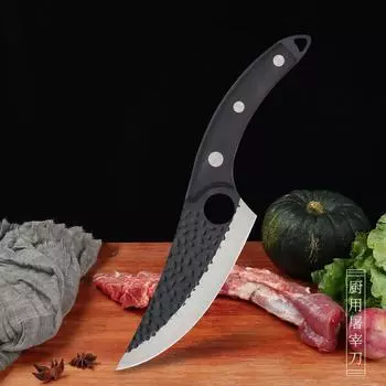 Изготовленные вручную кованые кухонные ножи из нержавеющей стали для разделки костей, профессиональный фруктовый нож 6 дюймов с чехлом для ножей