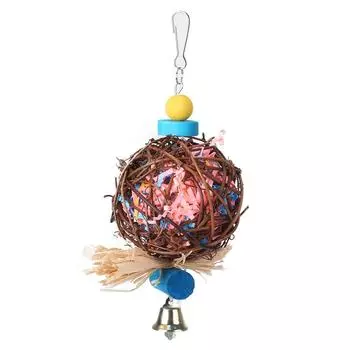 Изготовленные вручную подвесные игрушки для попугаев, жевательные игрушки для клетки попугая ара