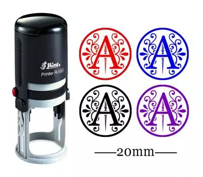 Изготовленный на заказ алфавитный штамп A-Z черными чернилами с монограммой, круглый резиновый штамп, саморисующийся начальный штамп, блестящий мини-штамп 20 Initial A