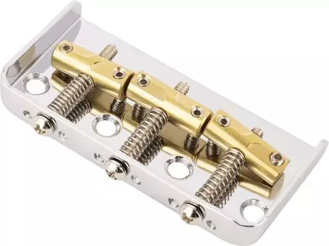 Изготовленный на заказ бридж в винтажном стиле для Fender Telecaster Compensated Brass String Riders Chrome Fender® Cut Off Tele® - - Отделка