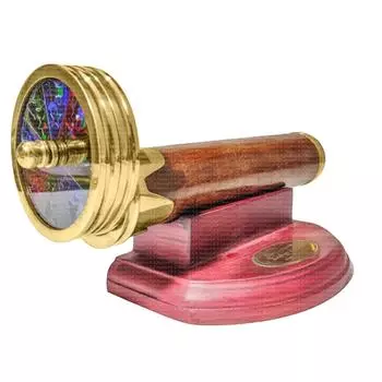 Изготовленный на заказ латунный калейдоскоп с цветочным колесом и подставкой, персонализированный подарок для пап, мужчин, женщин, детей, годовщин свадеб, дней рождения, рождественский декор