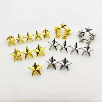 Изготовленный на заказ металлический значок в виде пятиконечной звезды — брошь отличного сотрудника и военного фаната 1 star 16*16mm серебряный