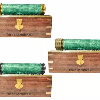 Изготовленный на заказ разноцветный латунный калейдоскоп с кожаной и деревянной коробкой, персонализированный подарок для пап, мужчин, женщин, детей, на дни рождения, рождественский декор (зеленый)