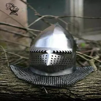 Изготовленный на заказ SCA 14 Gauge Steel Средневековый бацинет Klapvisor Helmet W Padding Хэллоуин