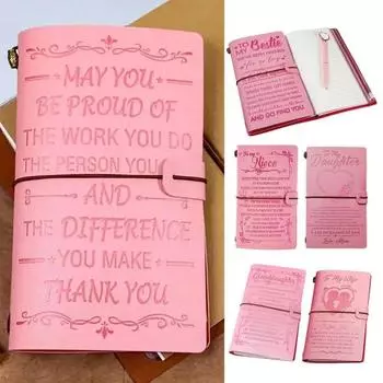 Изготовленный вручную блокнот из искусственной кожи, плотная бумага, настраиваемые шрифты для текста, прочный ежедневник с цветочным узором, обложка для блокнота