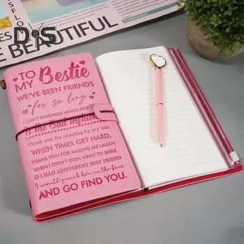 Изготовленный вручную блокнот из искусственной кожи, плотная бумага, настраиваемые шрифты для текста, прочный ежедневник с цветочным узором, обложка для блокнота B