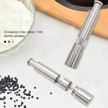Измельчитель для специй и морской соли из нержавеющей стали с долговечной внешней пружиной и широким применением серебряный