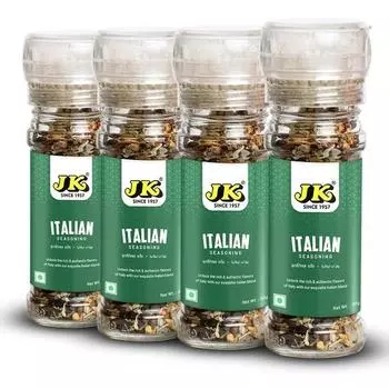 Измельчитель/дробилка для итальянских приправ JK | Смесь трав, лучшая приправа для пиццы, пасты и всех блюд итальянской кухни, многофункциональная, 50 г (Пакет из 4)
