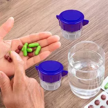 Измельчитель-дробилка с компактными портативными таблетками, 2 шт., встроенный отсек для хранения таблеток, домашний