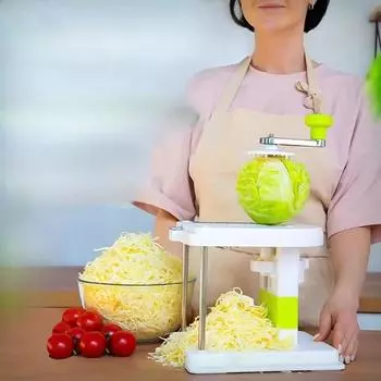 Измельчитель капусты Бытовая многофункциональная овощечистка Малые ручные терки для фруктового салата Портативный кухонный простой гаджет белый