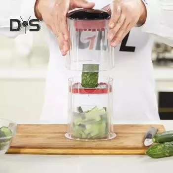 Измельчитель картофеля фри, фруктовый нож с несколькими вариантами нарезки, легкоочищаемый, лезвия из нержавеющей стали, ручной измельчитель овощей, насадка для нарезки кубиками красный