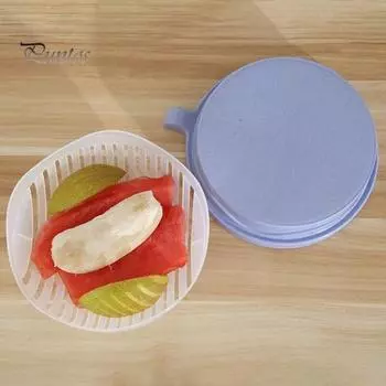 Измельчитель овощей и фруктов, овощной салатник с различными лезвиями, легко моющийся кухонный помощник для легкой нарезки ломтиками розовый