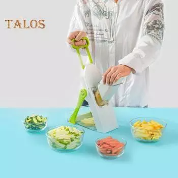 Измельчитель овощей, лезвия из нержавеющей стали, картофелерезка, легко моется, не содержит бисфенол-А, кухонный инструмент для резки овощей, регулируемый резак с контейнером красный